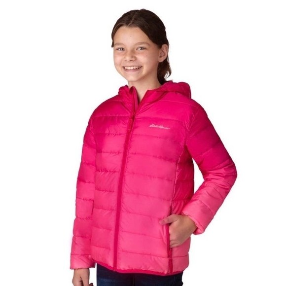 Eddie Bauer Reversible Pink Puffer Jacket Size Small 7/8